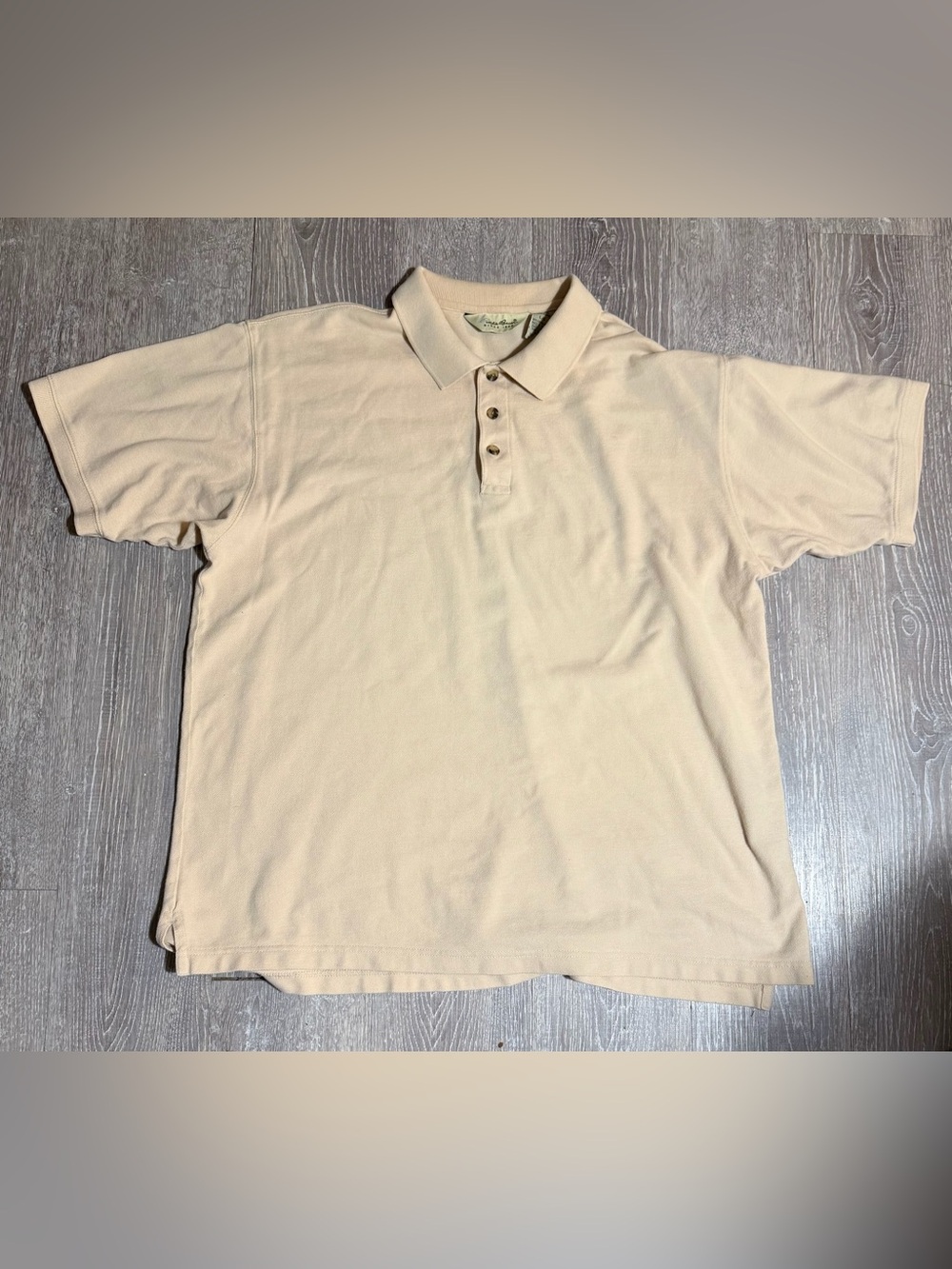 Eddie Bauer Men's Light Beige Polo Shirt